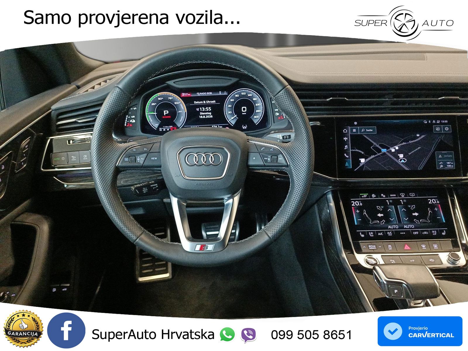 Audi Q8 55 TFSIe V6 (381 KS) quattro tiptronic 2x S line LED+GR SJED+ACC