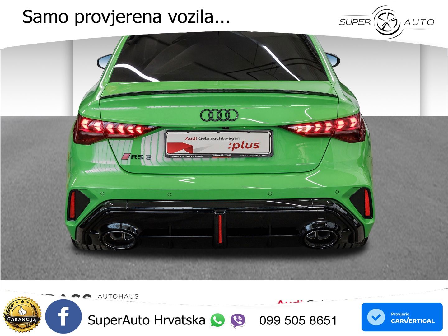 Audi RS3 Sedan 2.5 TFSI (400 KS) quattro S tronic LED+GR SJED+ACC