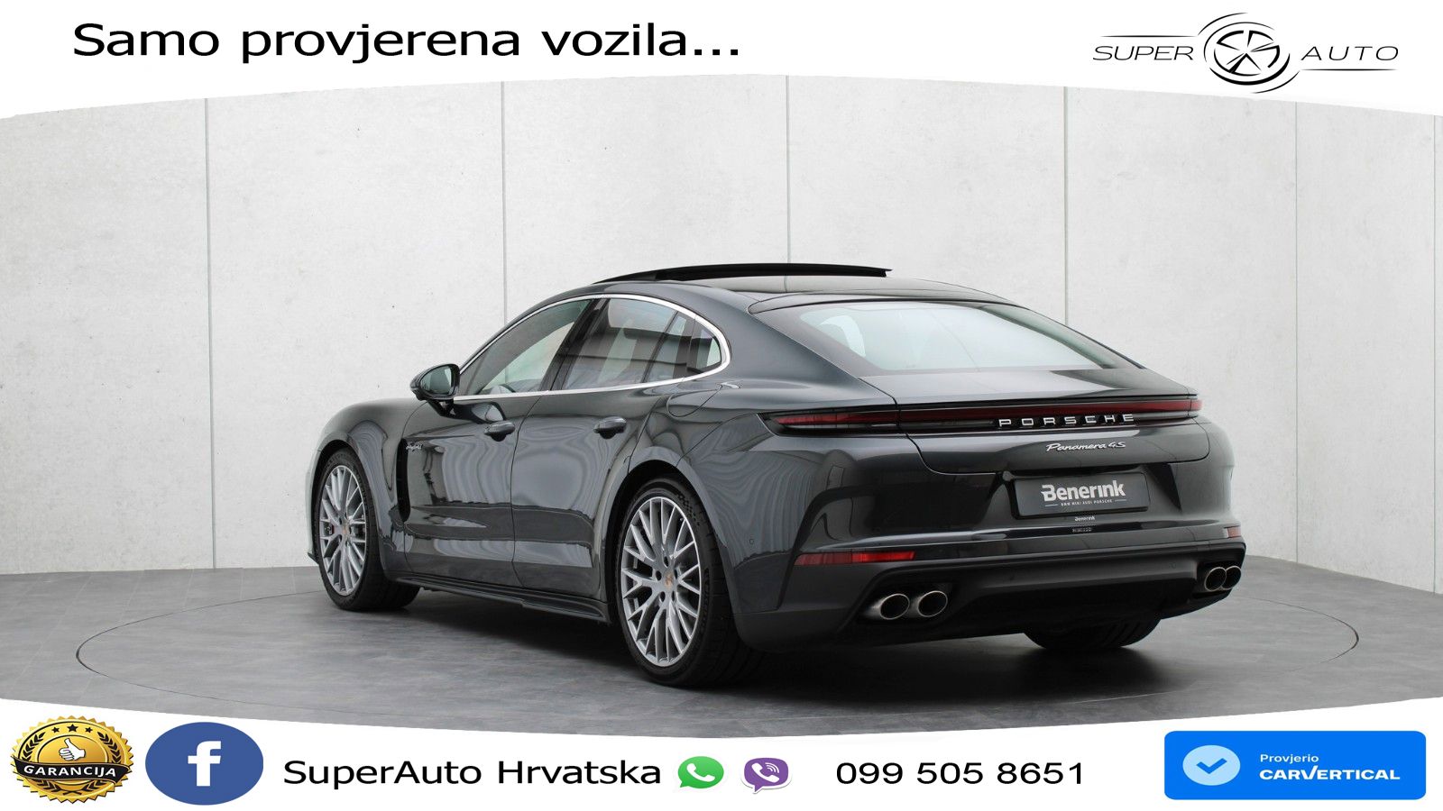 Porsche Panamera 4S 2.9 V6 (544 KS) E-Hybrid PDK ZRAČNI+ACC+GR SJED+KAM+PANO