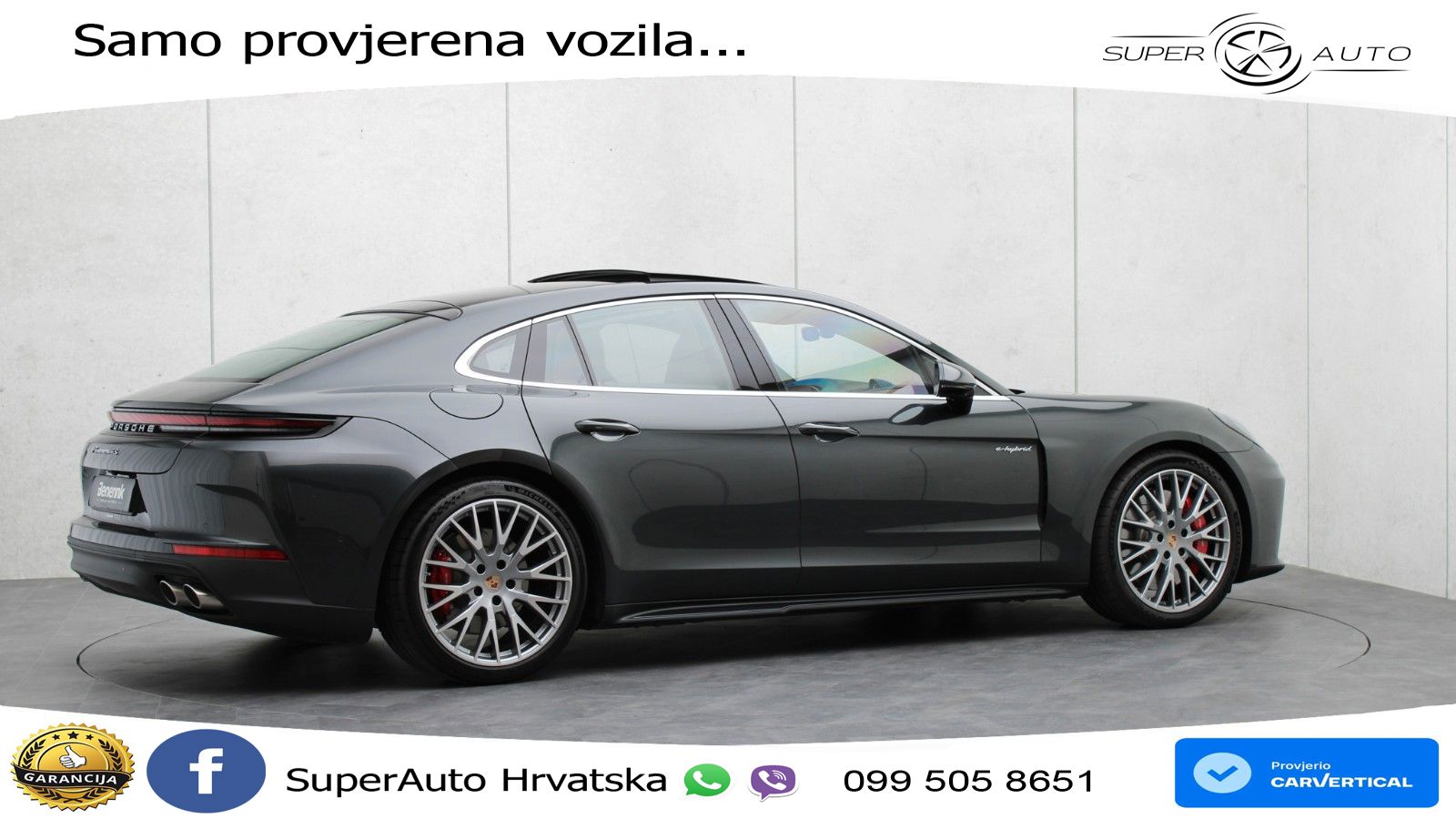 Porsche Panamera 4S 2.9 V6 (544 KS) E-Hybrid PDK ZRAČNI+ACC+GR SJED+KAM+PANO