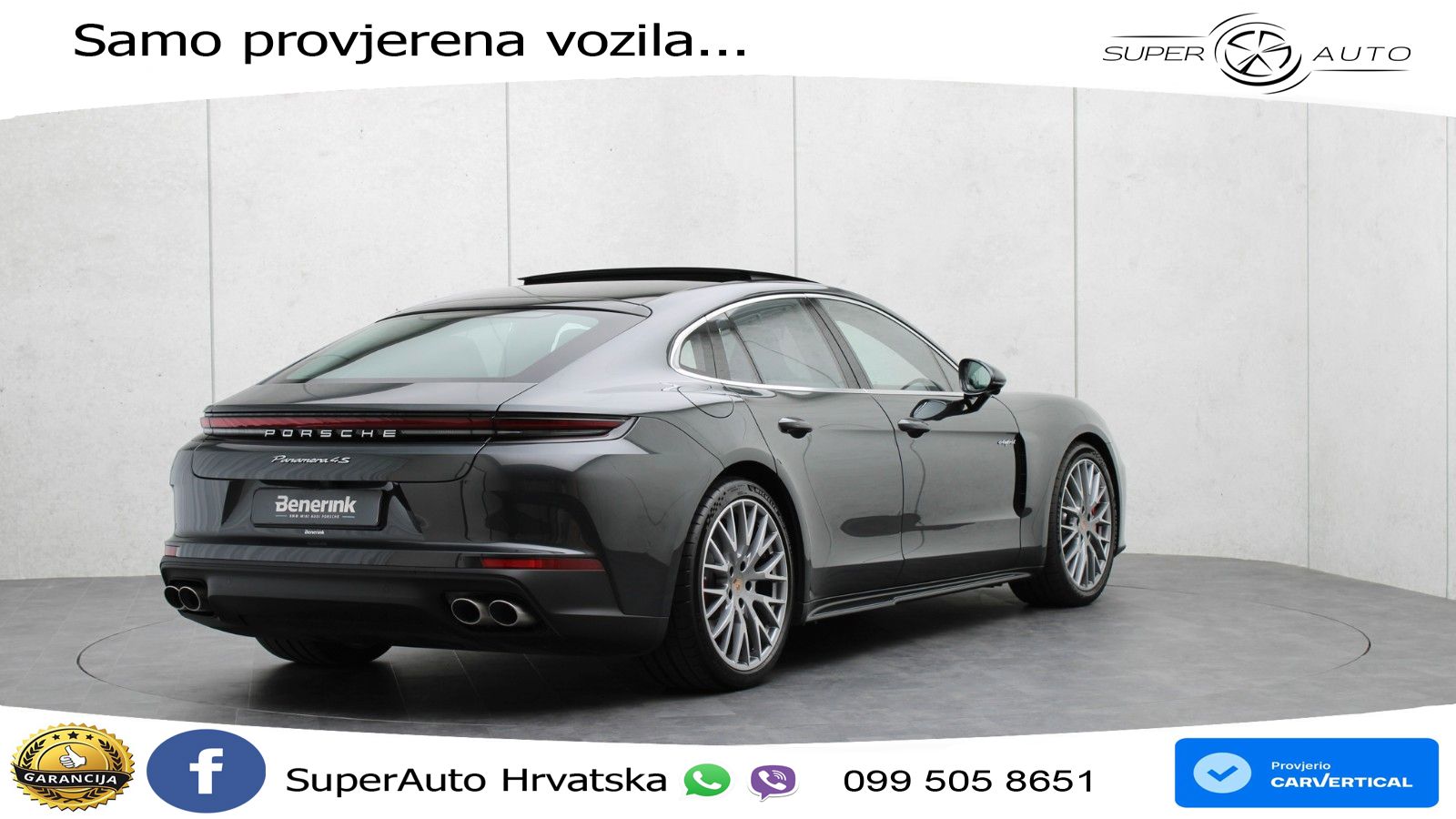 Porsche Panamera 4S 2.9 V6 (544 KS) E-Hybrid PDK ZRAČNI+ACC+GR SJED+KAM+PANO