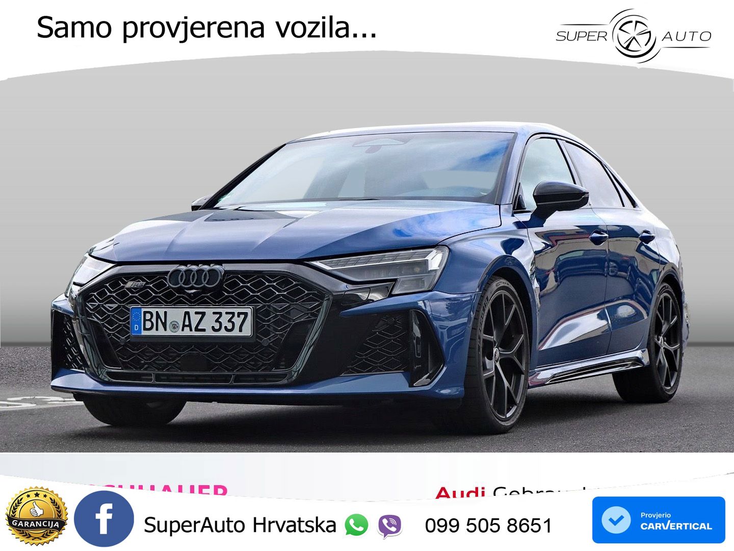 Audi RS3 Sedan 2.5 TFSI (400 KS) quattro S tronic LED+GR SJED+ACC