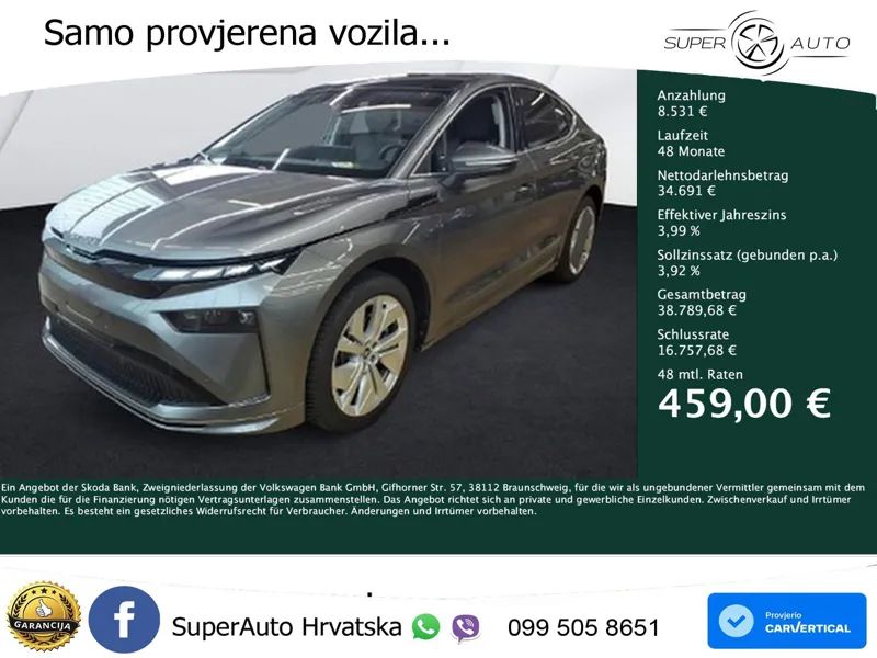 Škoda Enyaq Coupe iV 85 82 kWh (286 KS) Loft LED+GR SJED+ACC