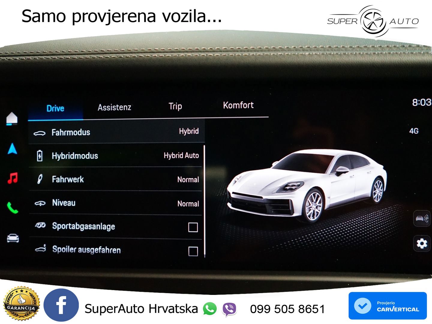 Porsche Panamera 4 2.9 V6 (470 KS) E-Hybrid PDK ACC+HEAD+4xGR SJED+360+PANO