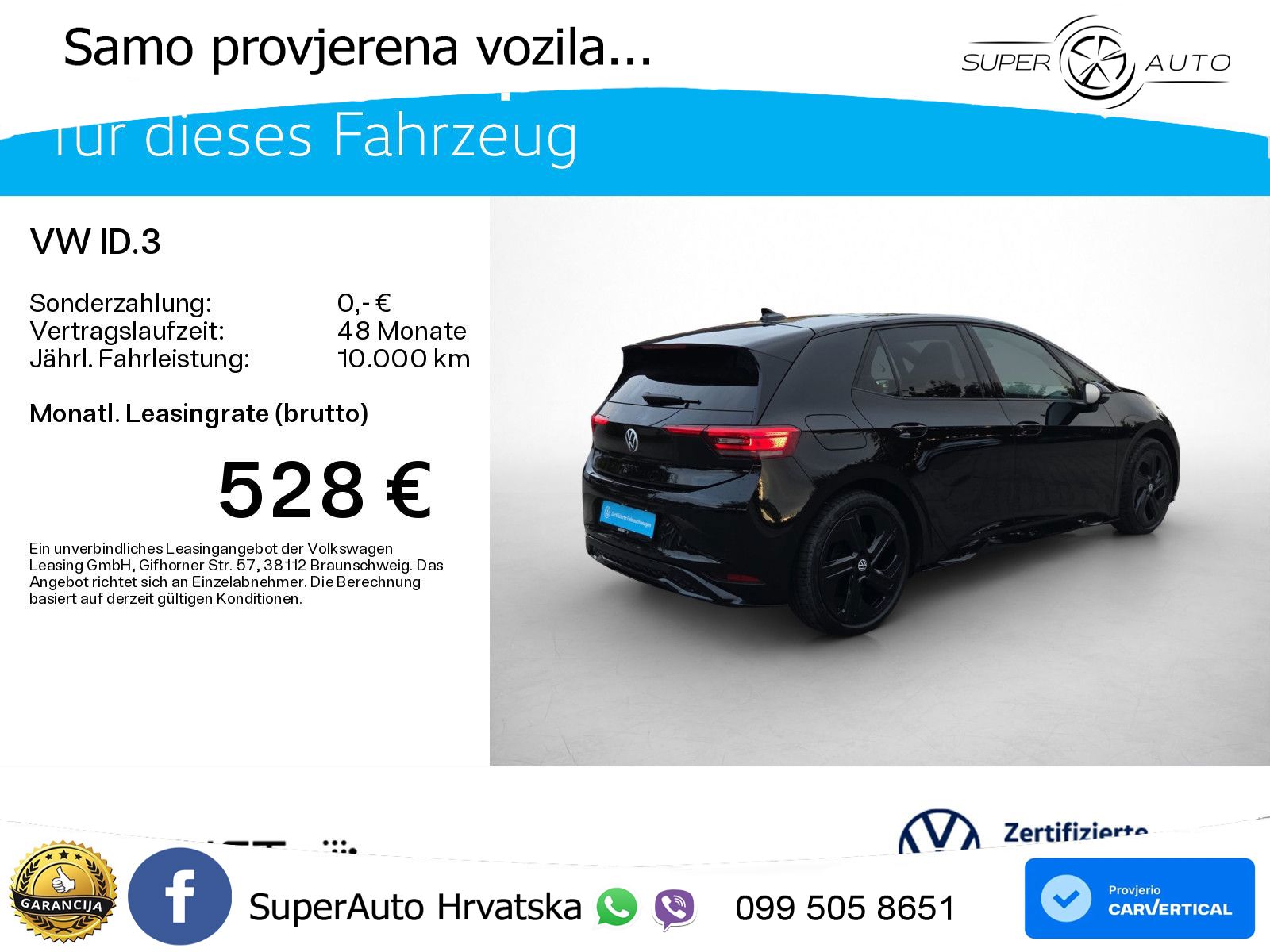 Volkswagen ID.3 GTX Performance 84 kWh (326 KS) LED+GR SJED+ACC