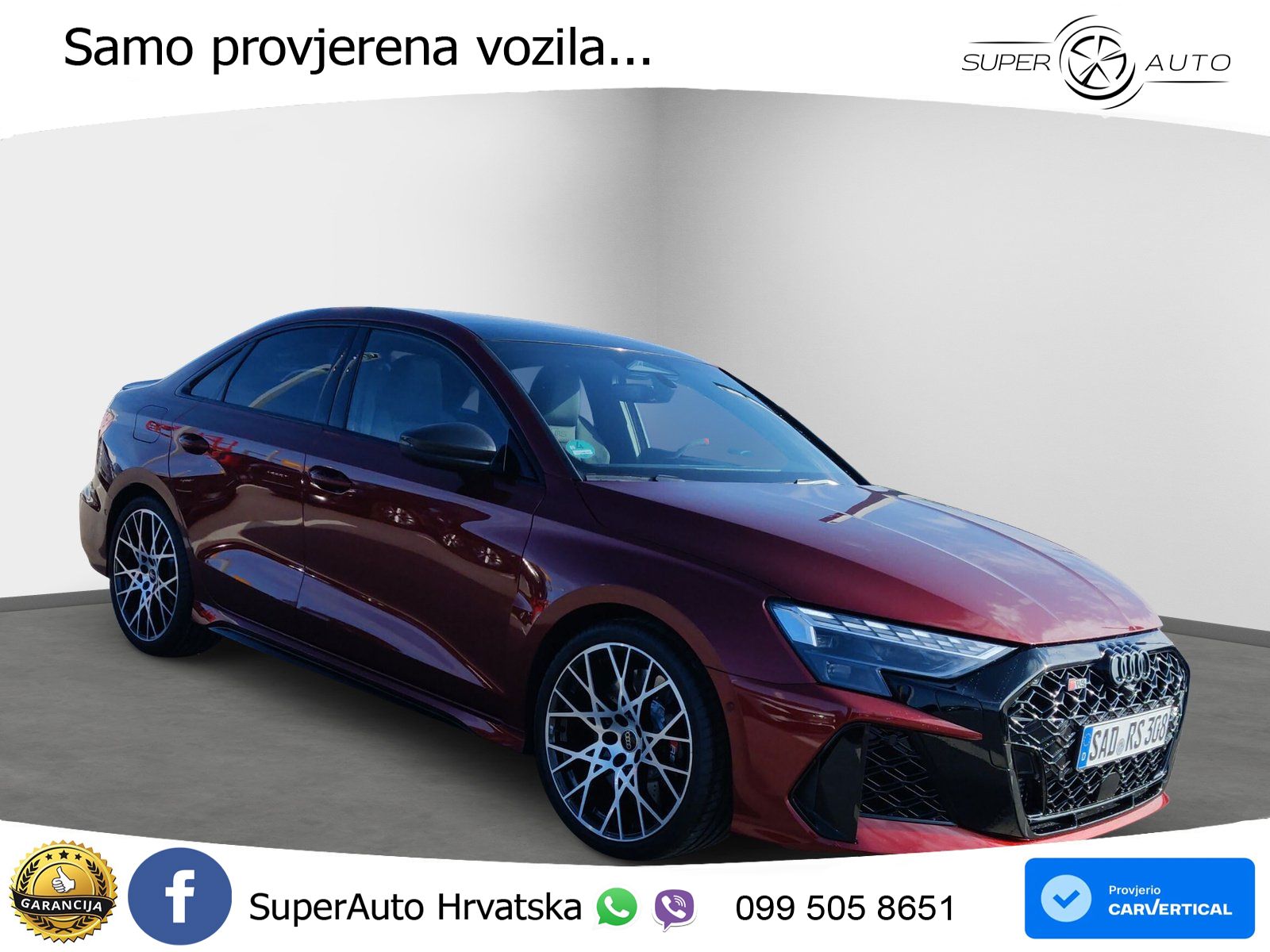 Audi RS3 Sedan 2.5 TFSI (400 KS) quattro S tronic LED+GR SJED+ACC
