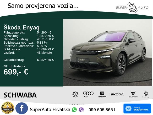 Škoda Enyaq 85 82 kWh (286 KS) SportLine LED+GR SJED+ACC