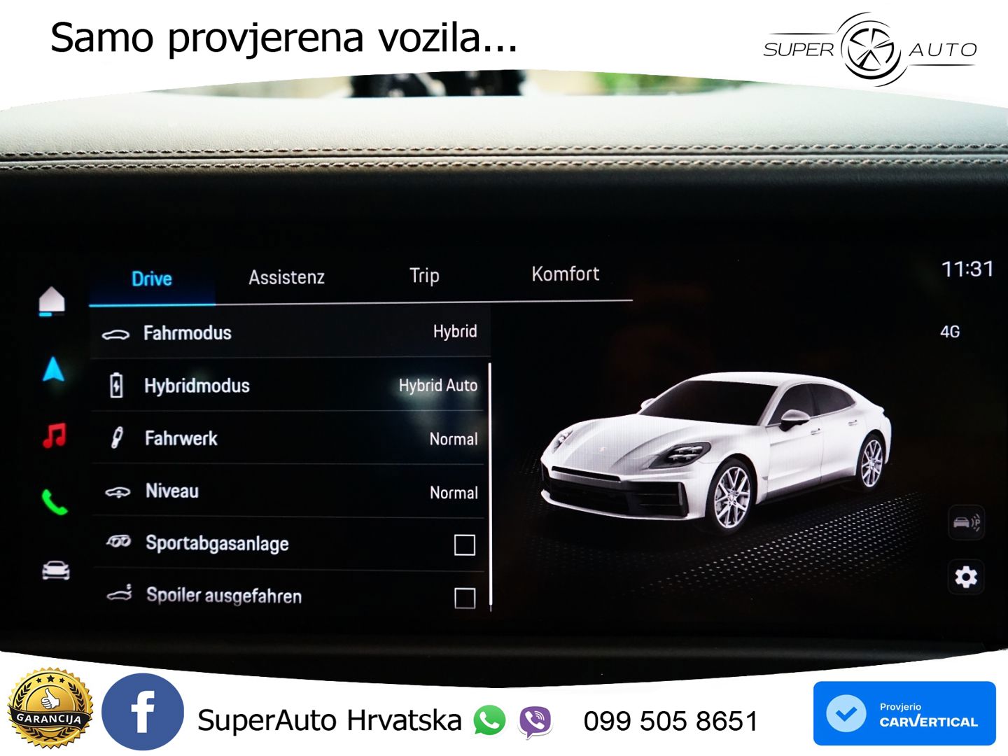 Porsche Panamera 4 2.9 V6 (470 KS) E-Hybrid PDK ACC+HEAD+4xGR SJED+360+PANO