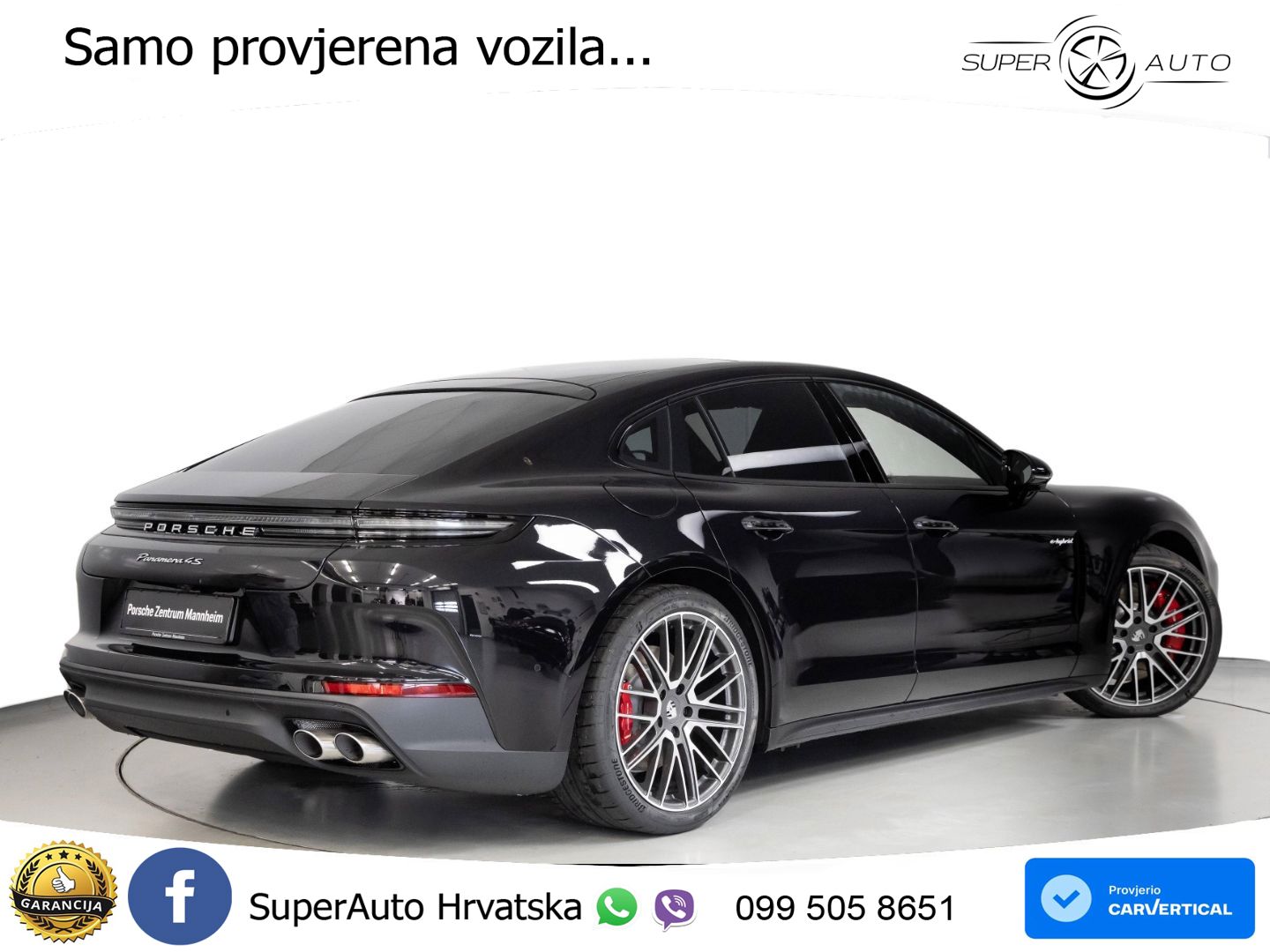 Porsche Panamera 4S 2.9 V6 (544 KS) E-Hybrid PDK ZRAČNI+ACC+GR SJED+KAM+PANO