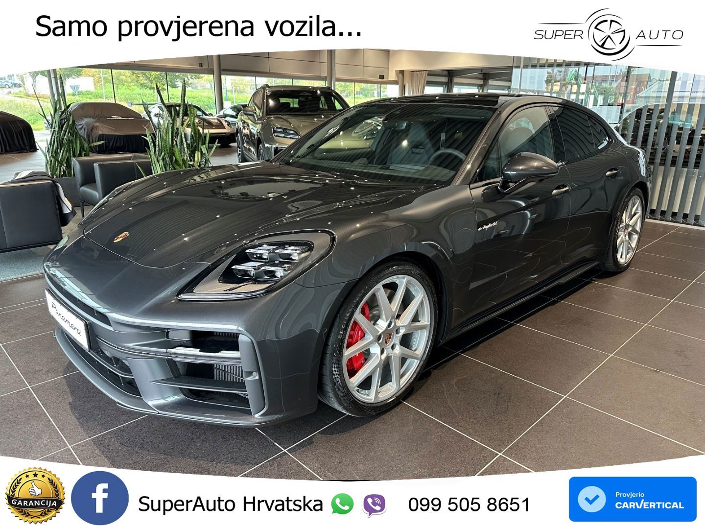 Porsche Panamera 4S 2.9 V6 (544 KS) E-Hybrid PDK ZRAČNI+ACC+GR SJED+KAM+PANO
