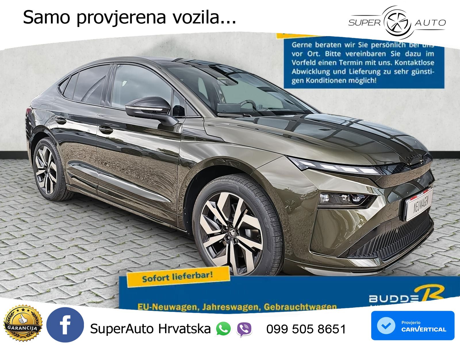Škoda Enyaq Coupe iV 85 82 kWh (286 KS) SportLine LED+GR SJED+ACC