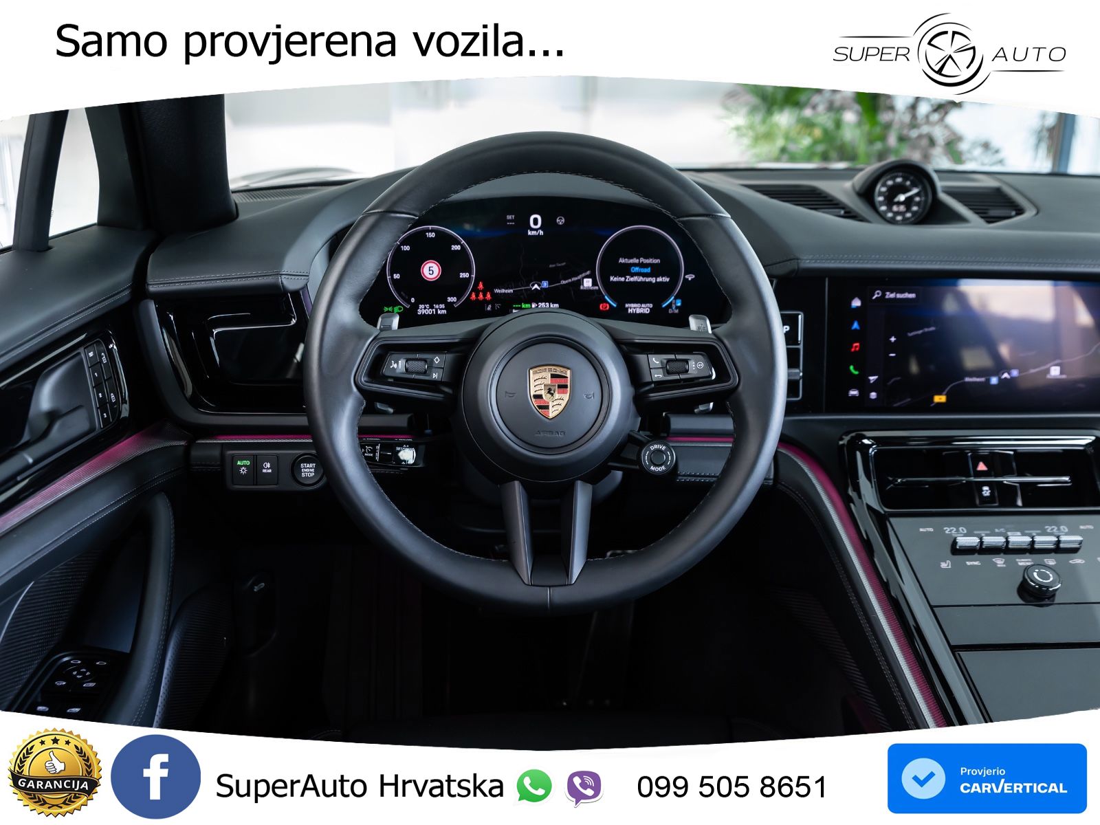 Porsche Panamera 4 2.9 V6 (470 KS) E-Hybrid PDK ACC+HEAD+4xGR SJED+360+PANO