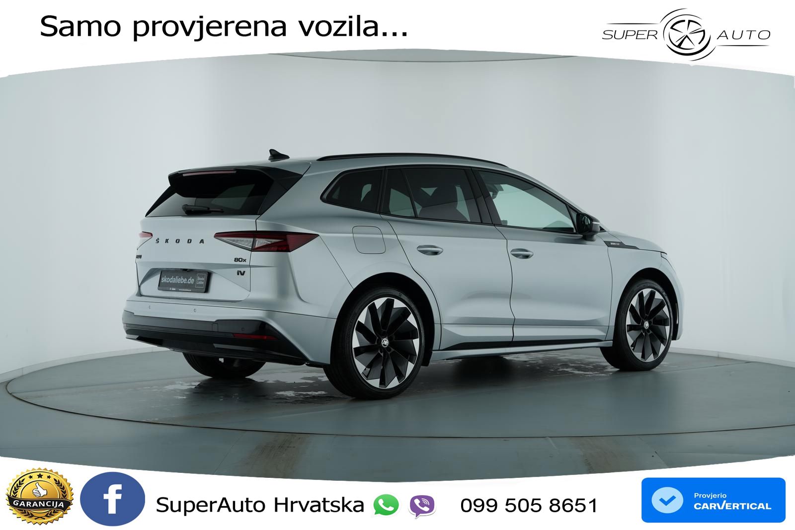 Škoda Enyaq iV 80x 82 kWh (265 KS) AWD SportLine LED+GR SJED+ACC