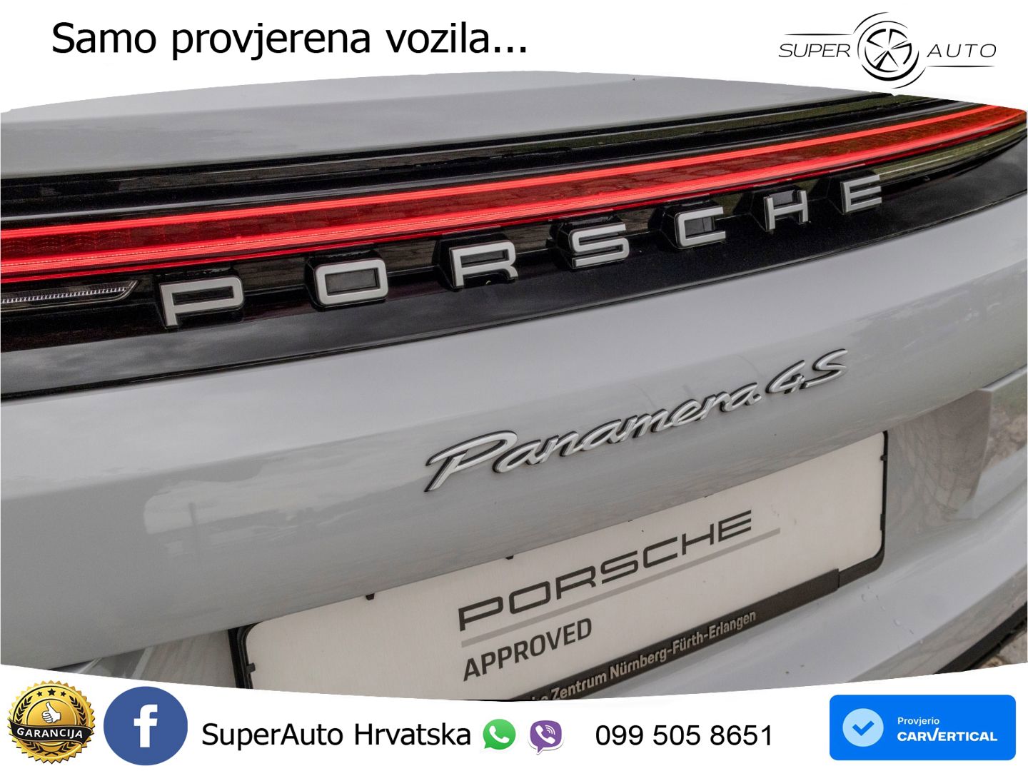 Porsche Panamera 4S 2.9 V6 (544 KS) E-Hybrid PDK ZRAČNI+ACC+GR SJED+KAM+PANO