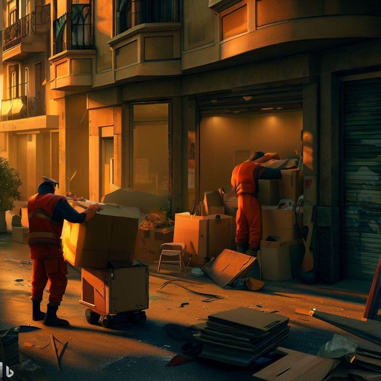 Vaciado de locales comerciales en Los Santos de la Humosa