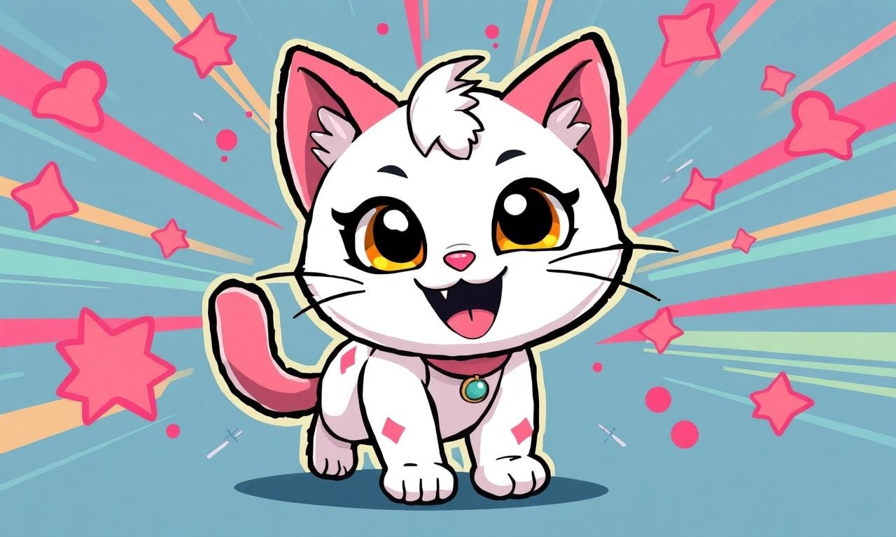 tiny kitty cartoon style