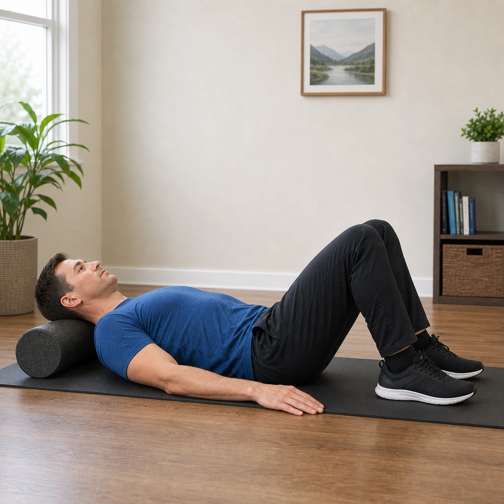 Cervical Retraction on Foam Roller