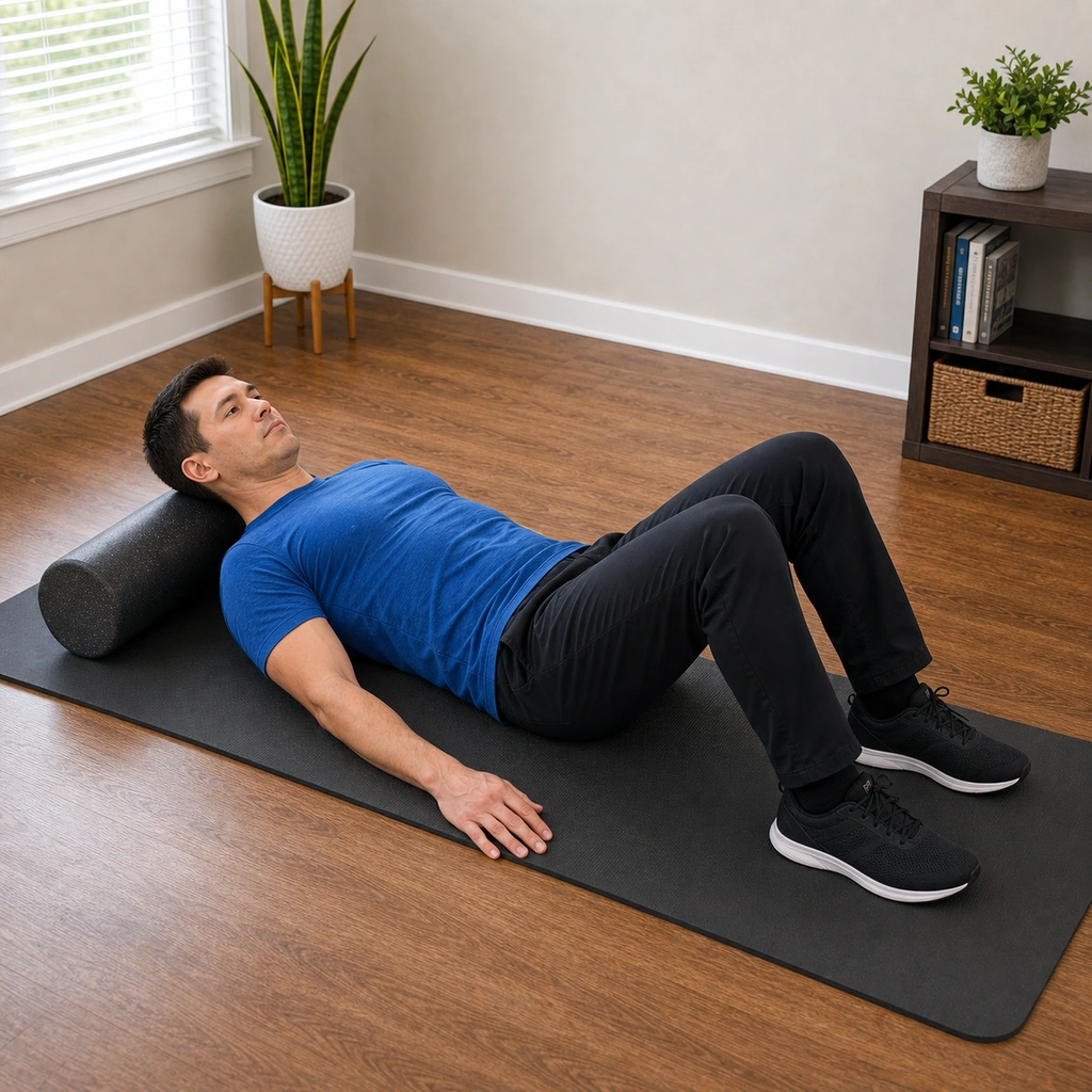 Cervical Retraction on Foam Roller - Step 5 of 5: Repeat for prescribed reps