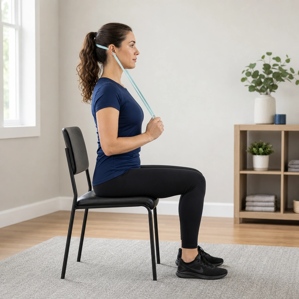 Chin Tuck with Resistance Band
