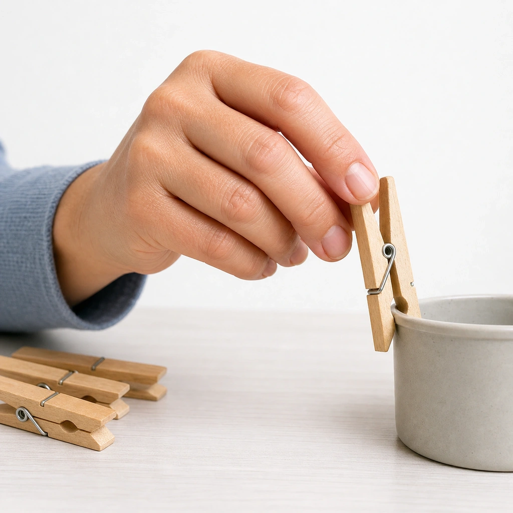 Clothespin Pinches - Step 3 of 5: Place on edge of container