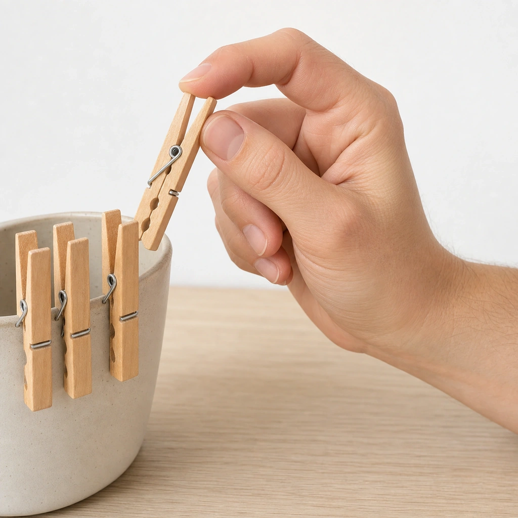 Clothespin Pinches - Step 5 of 5: Then remove them one by one