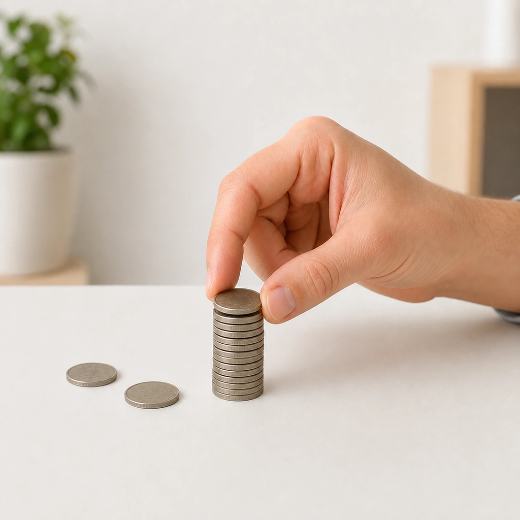 Coin Pickup and Stack - Step 5 of 5: Try to make a neat stack