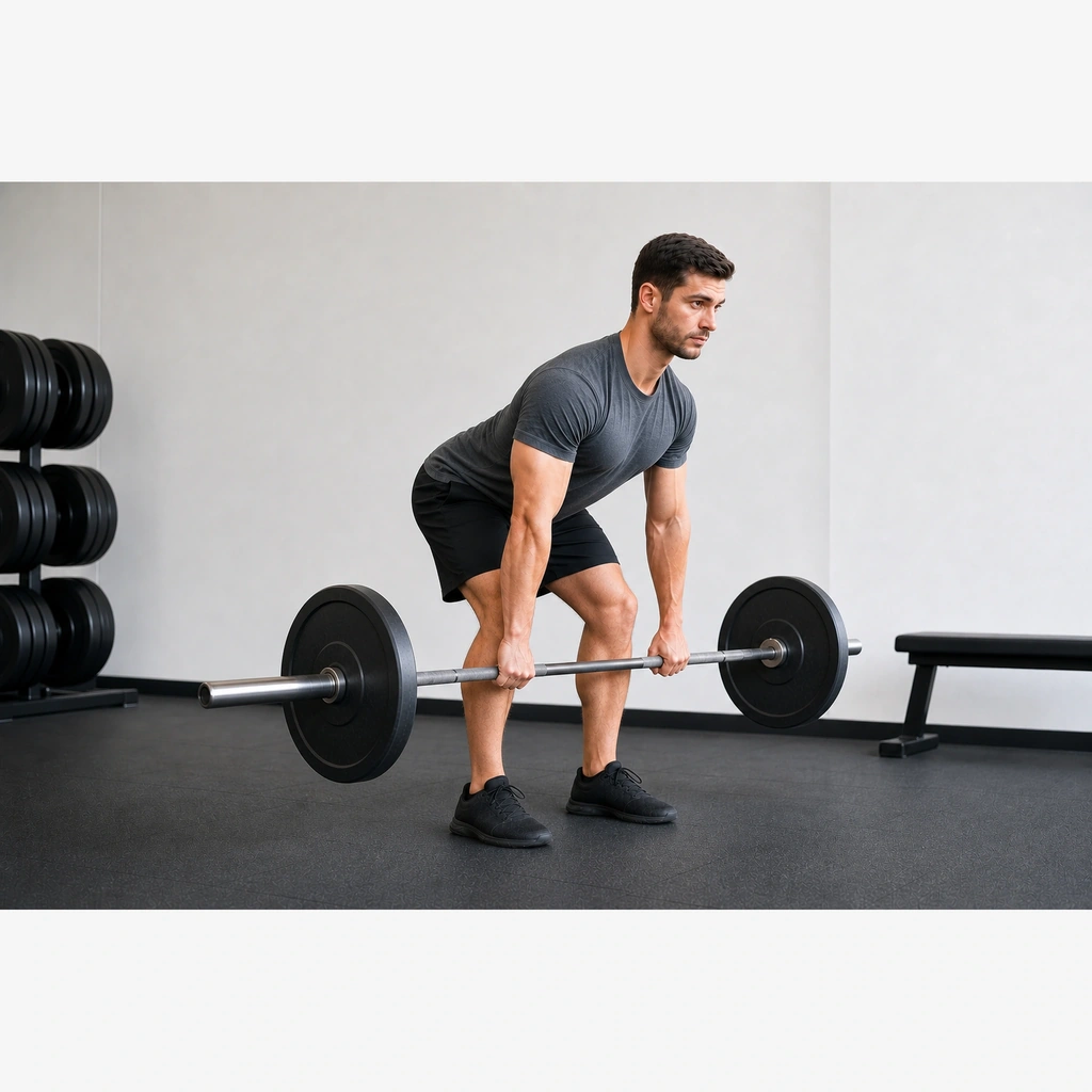 Conventional Deadlift - Step 4 of 7: Take a deep breath and brace hard