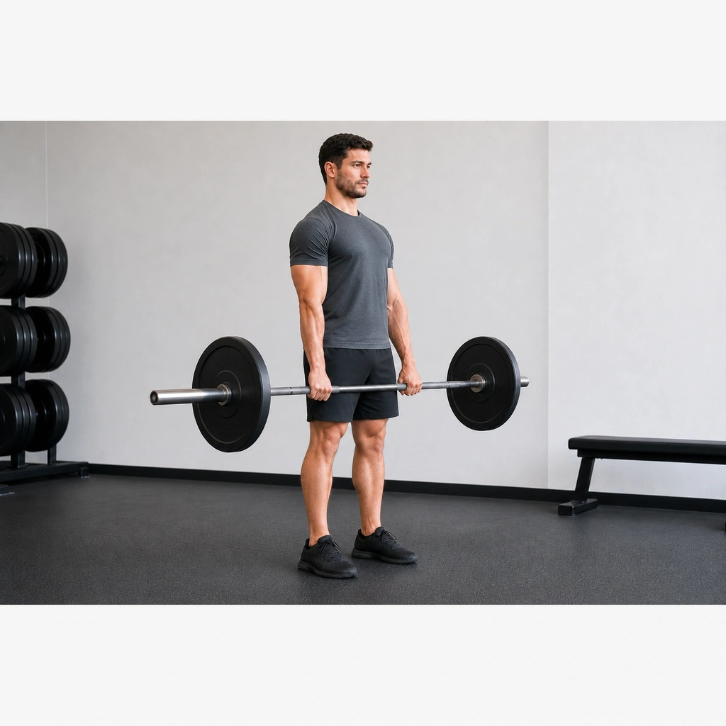 Conventional Deadlift - Step 6 of 7: Stand tall, lock out hips and knees