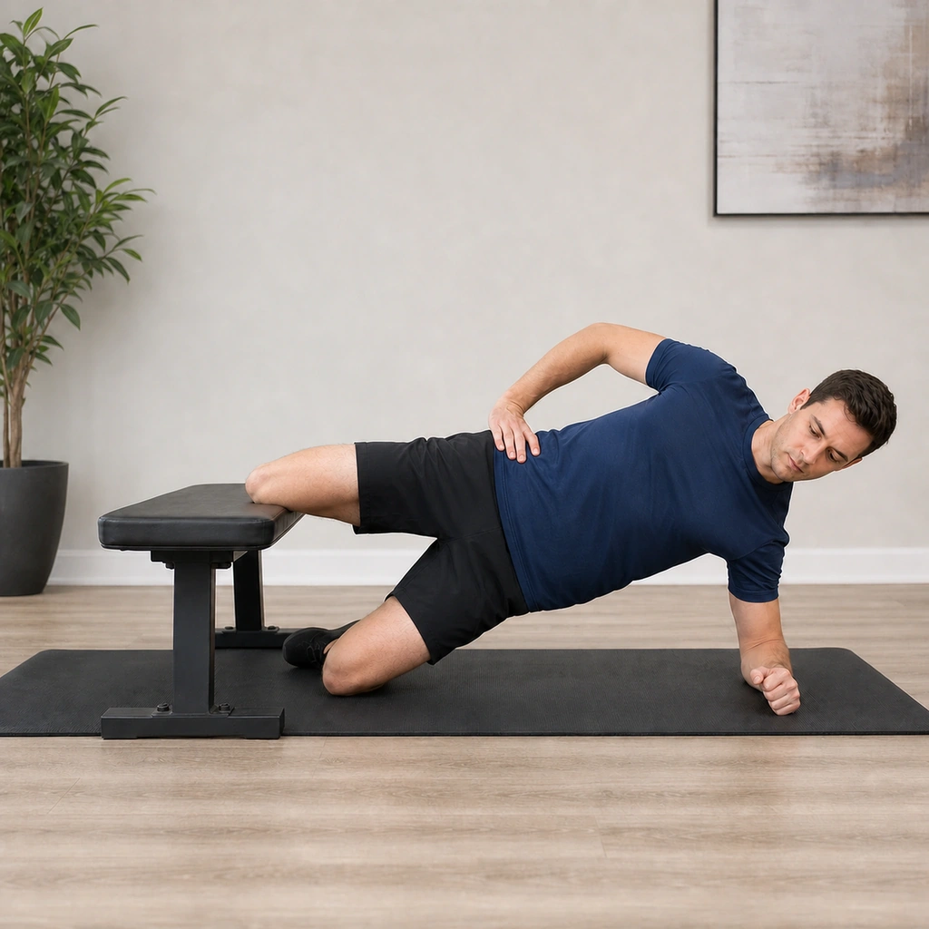 Copenhagen Plank (Short Lever) - Step 2 of 4: Lift hips to create straight body line