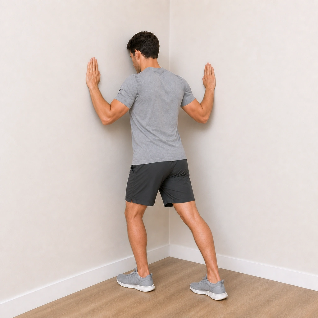 Corner Pec Stretch - Step 5 of 6: Hold and breathe