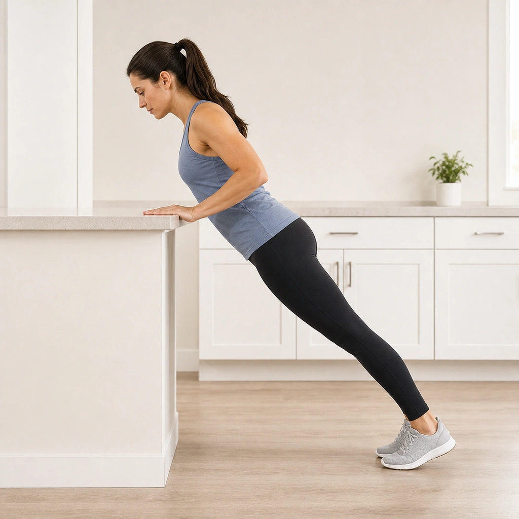 Counter-Top Push-Up - Step 2 of 5: Keep body straight