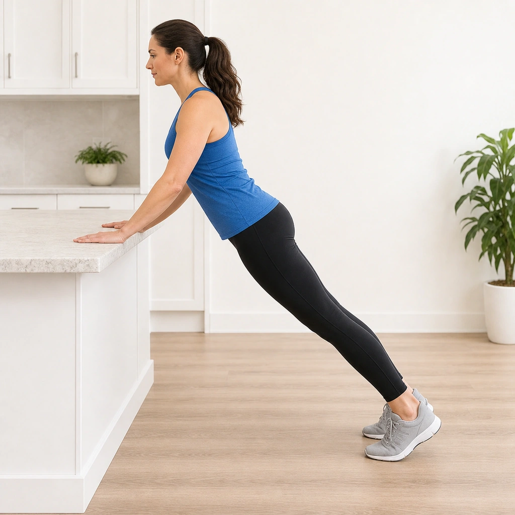 Counter-Top Push-Up - Step 4 of 5: Push through palms to return