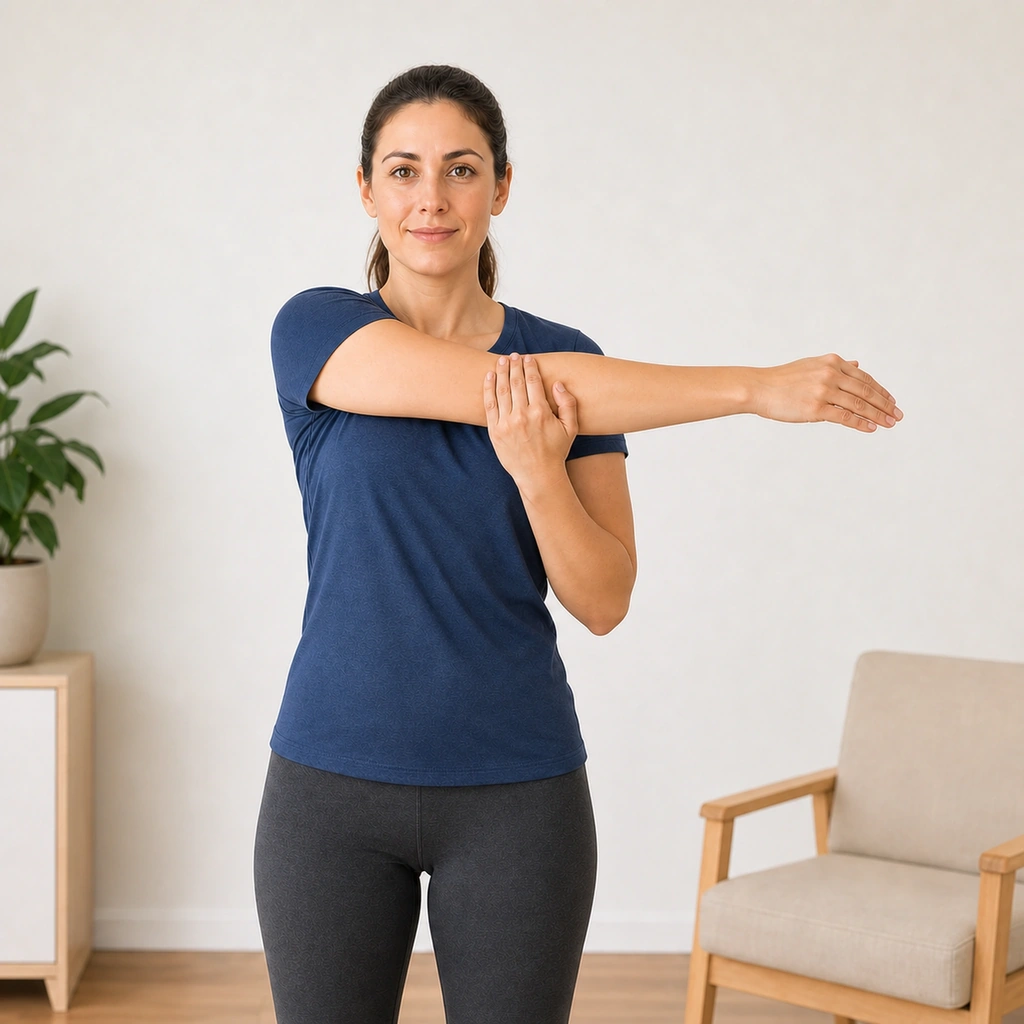 Cross-Body Shoulder Stretch - Step 4 of 5: Hold for 20-30 seconds