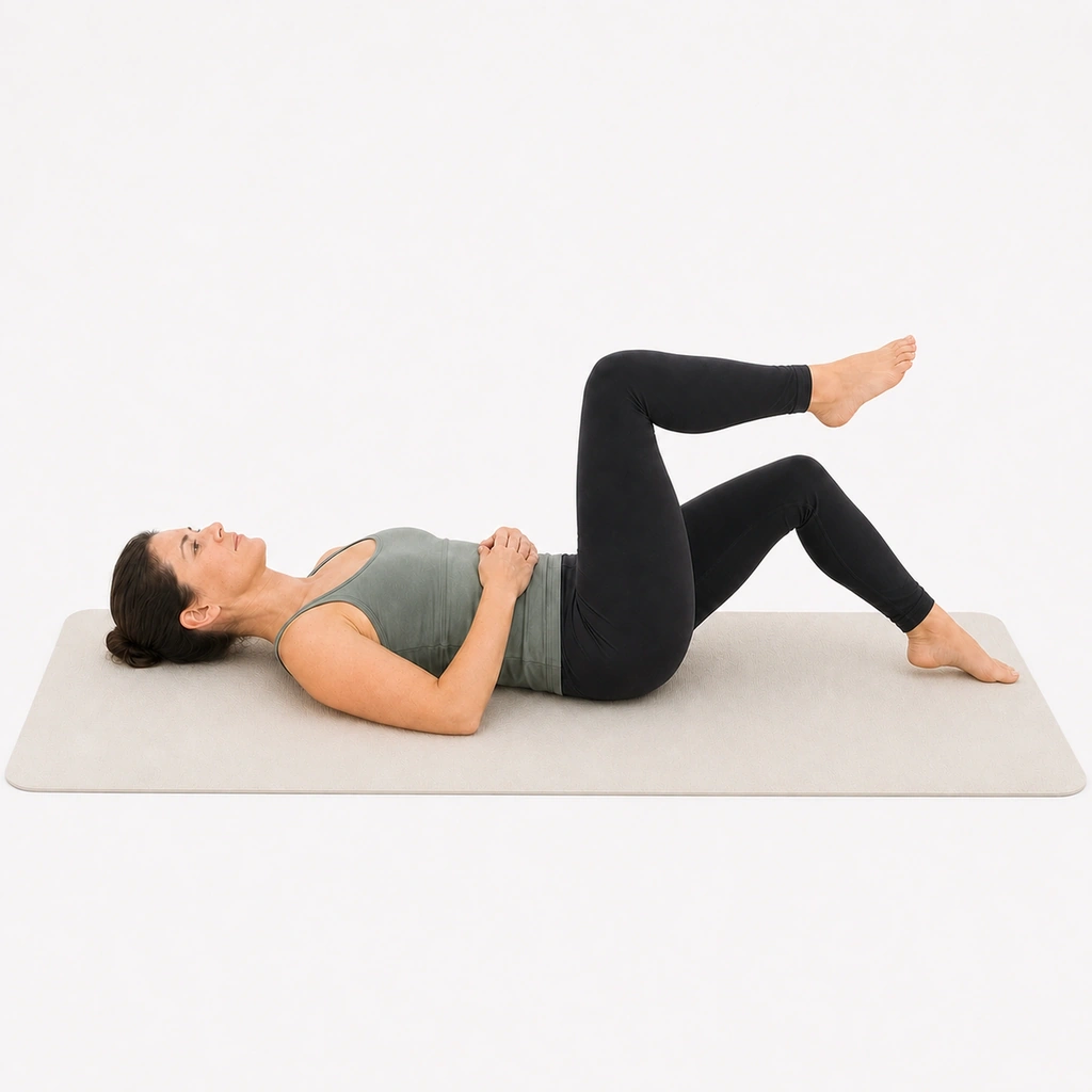 Dead Bug - Heel Taps - Step 3 of 6: Keep your back flat - don't let it arch