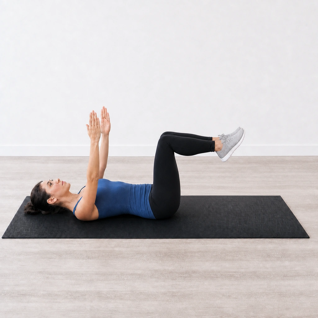 Dead Bug - Leg Extension - Step 4 of 6: Keep back completely flat