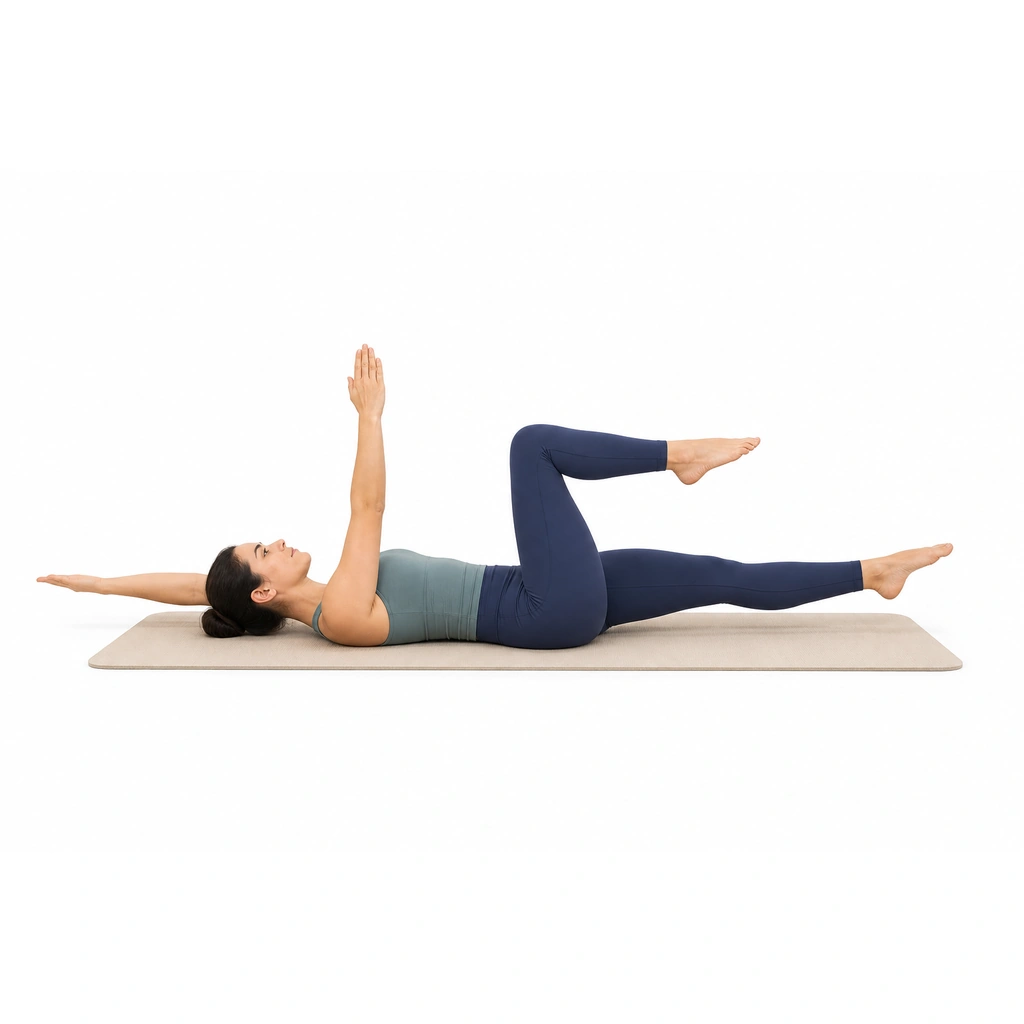 Dead Bug with Neck Neutral - Step 3 of 5: Do not let back arch or neck move