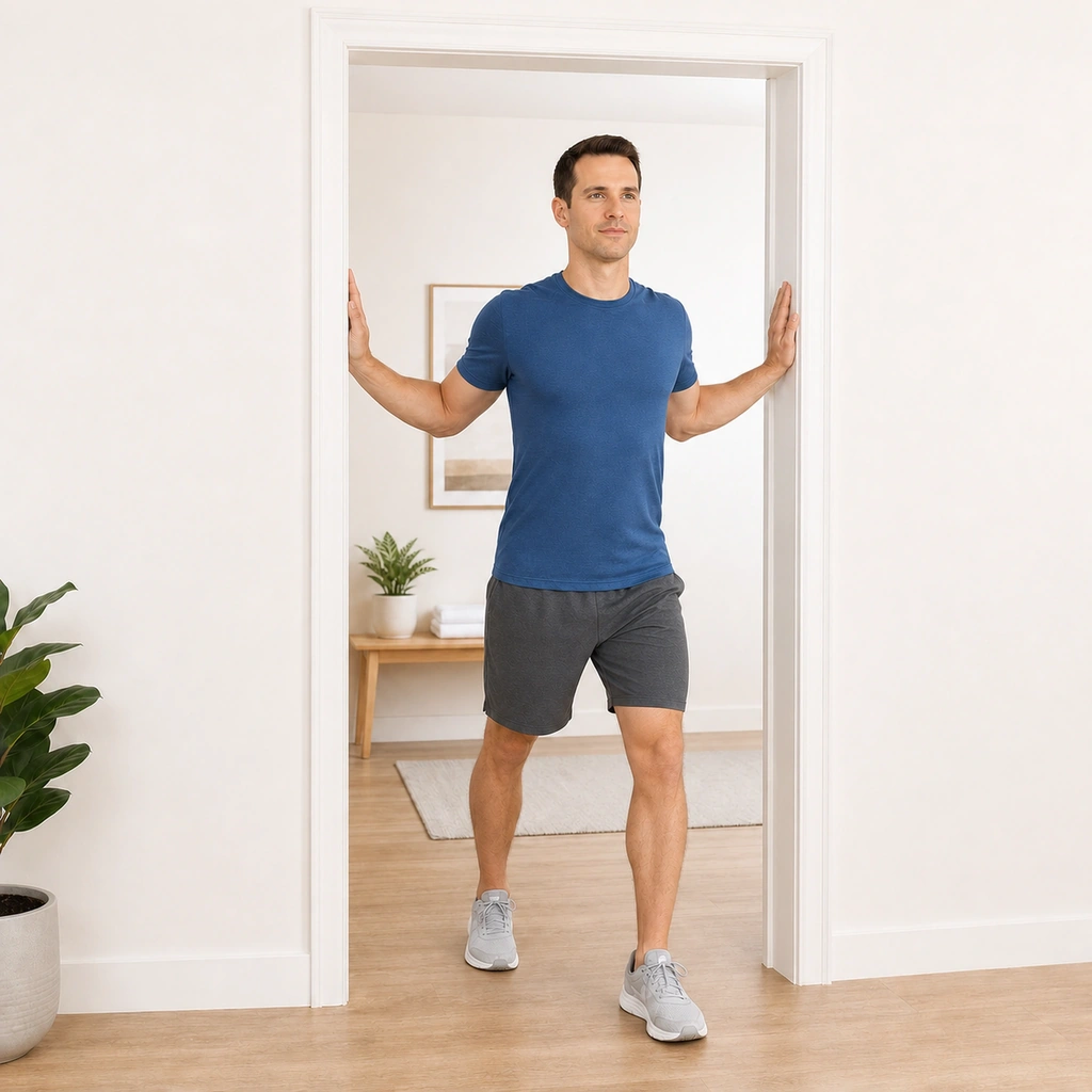 Doorway Chest Stretch - Step 2 of 5: Lean into the stretch