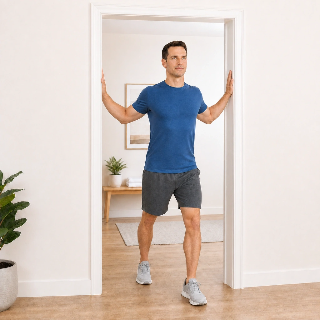 Doorway Chest Stretch - Step 4 of 5: Hold for 30 seconds