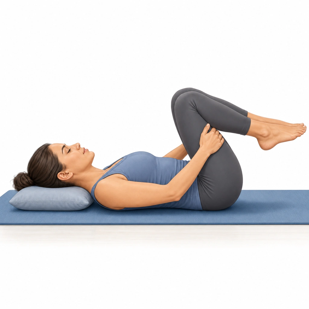 Double Knee to Chest - Step 4 of 6: Feel a gentle stretch in your low back