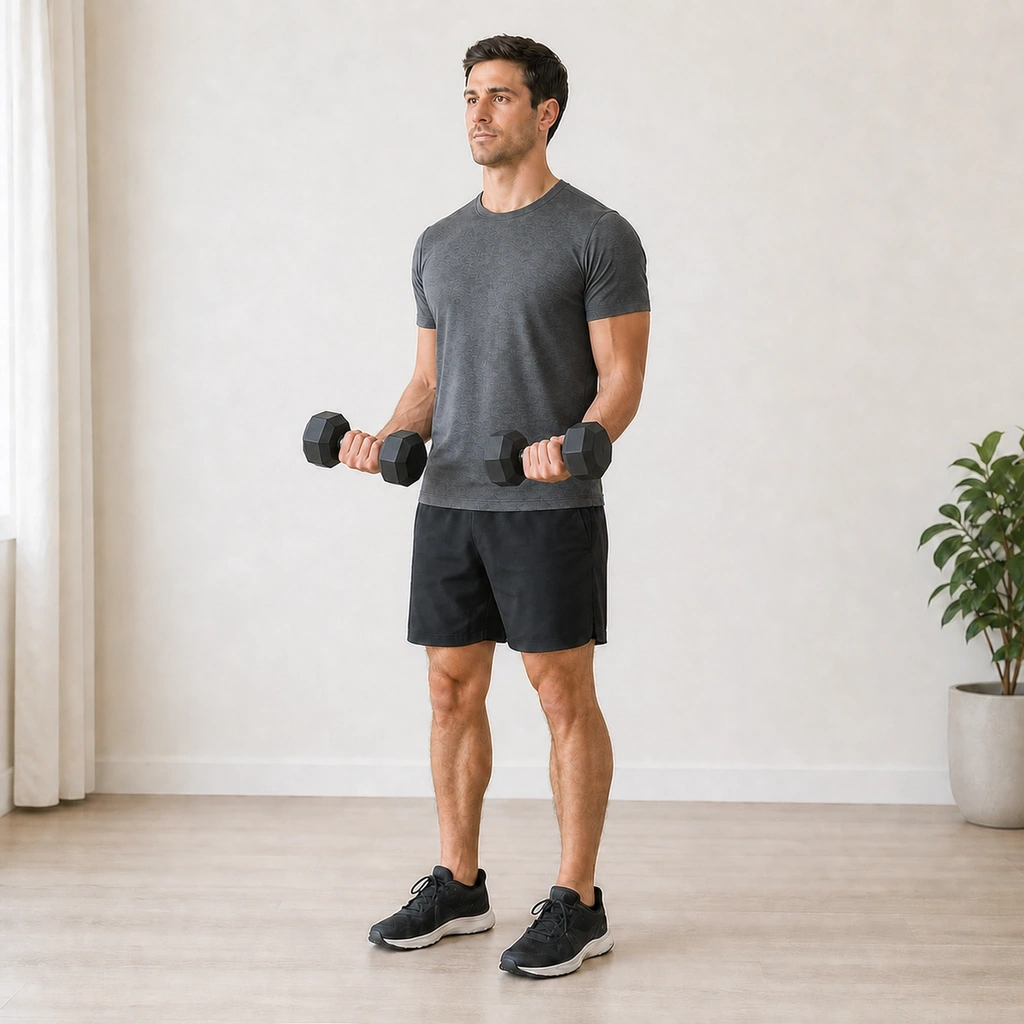 Dumbbell Biceps Curl - Step 4 of 5: Lower slowly with control