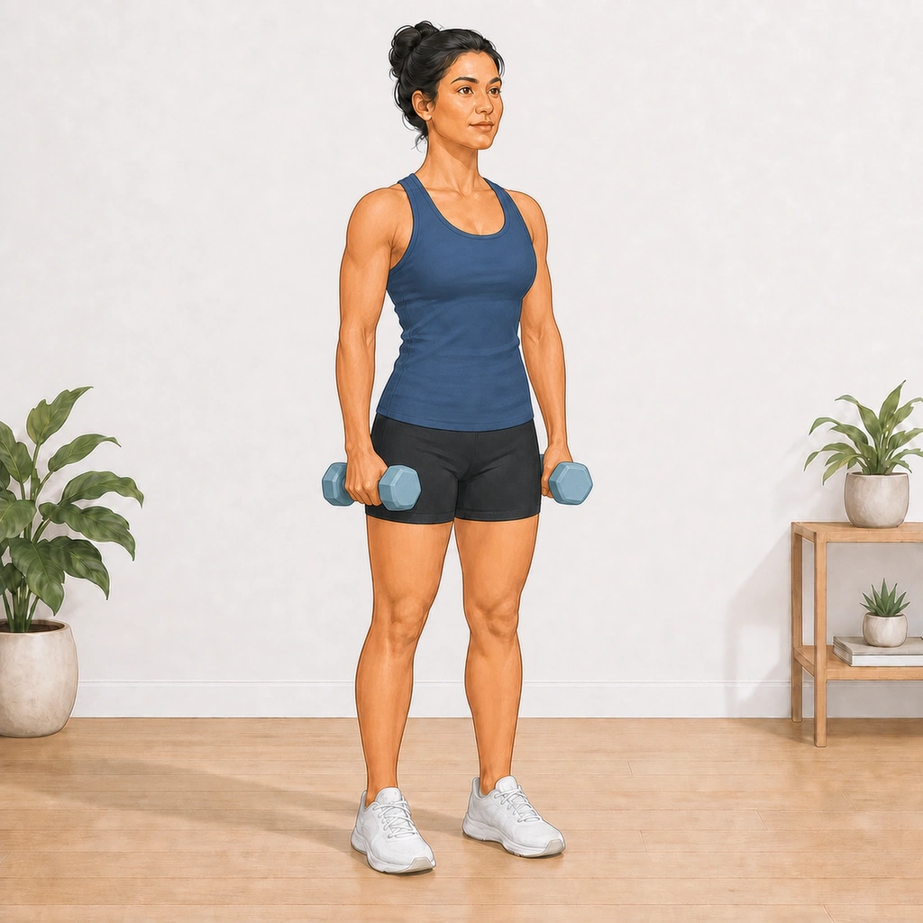 Dumbbell Lateral Raise - Step 5 of 5: Repeat