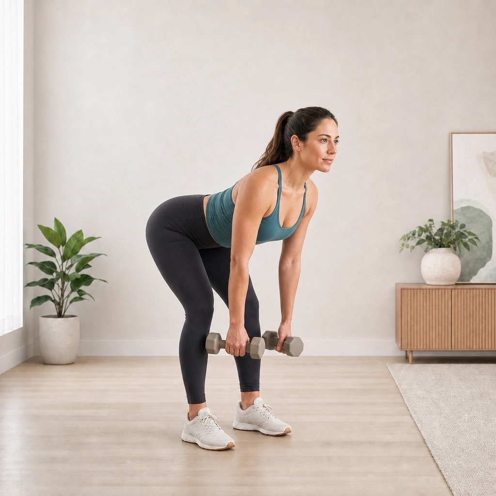 Dumbbell Romanian Deadlift (RDL) - Step 3 of 4: Keep weights close to body