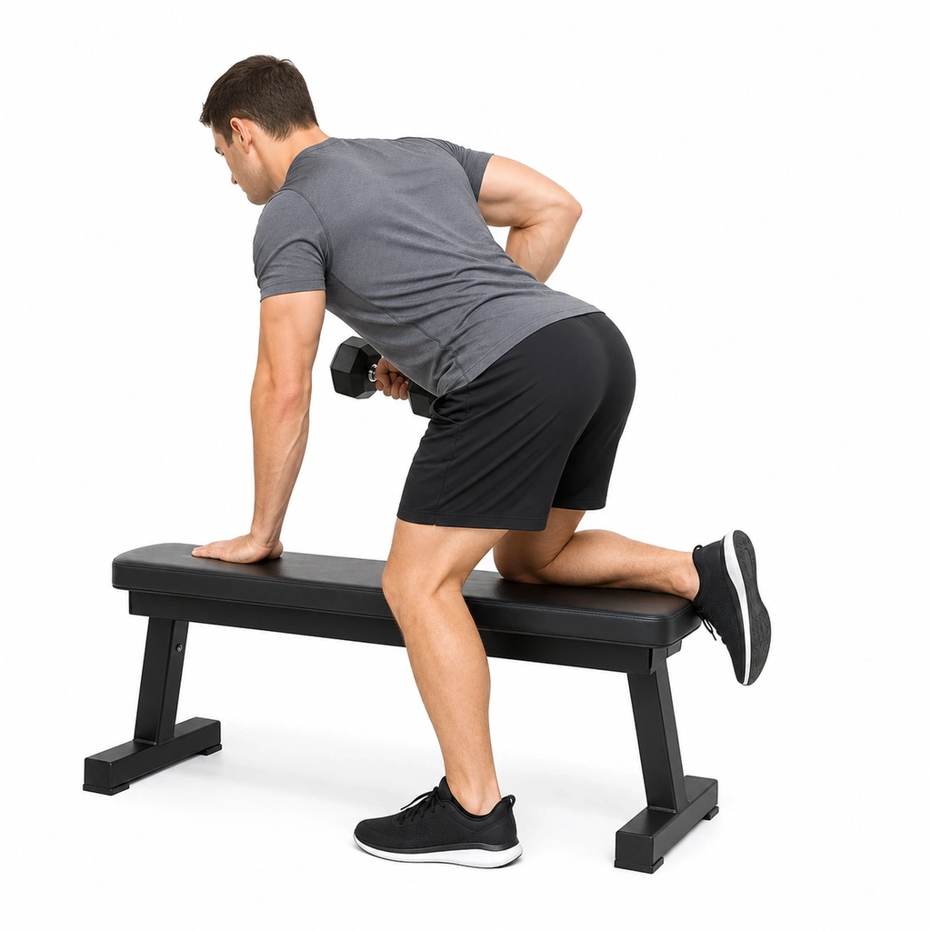 Dumbbell Row - Supported - Step 3 of 7: Lead with your elbow
