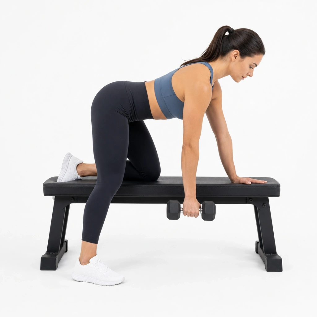 Dumbbell Row - Supported - Step 5 of 7: Hold for 1 second