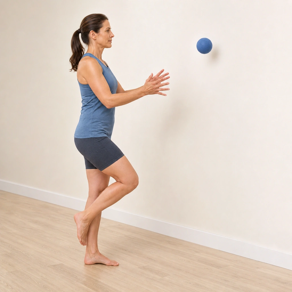 Dynamic Balance with Ball Toss - Step 5 of 6: Continue catching and throwing