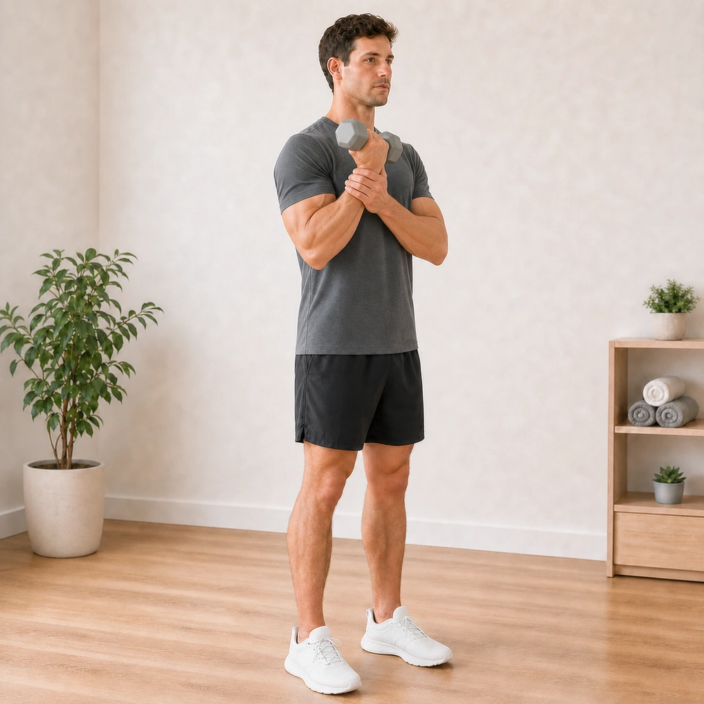 Eccentric Biceps Curl - Step 5 of 5: Use assistance to lift again