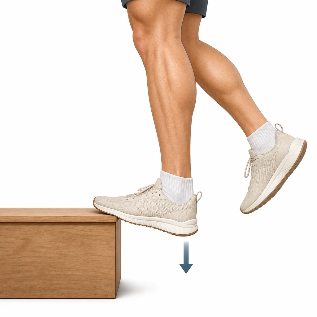 Eccentric Calf Lowers - Step 4 of 5: Take 3-5 seconds for the lowering