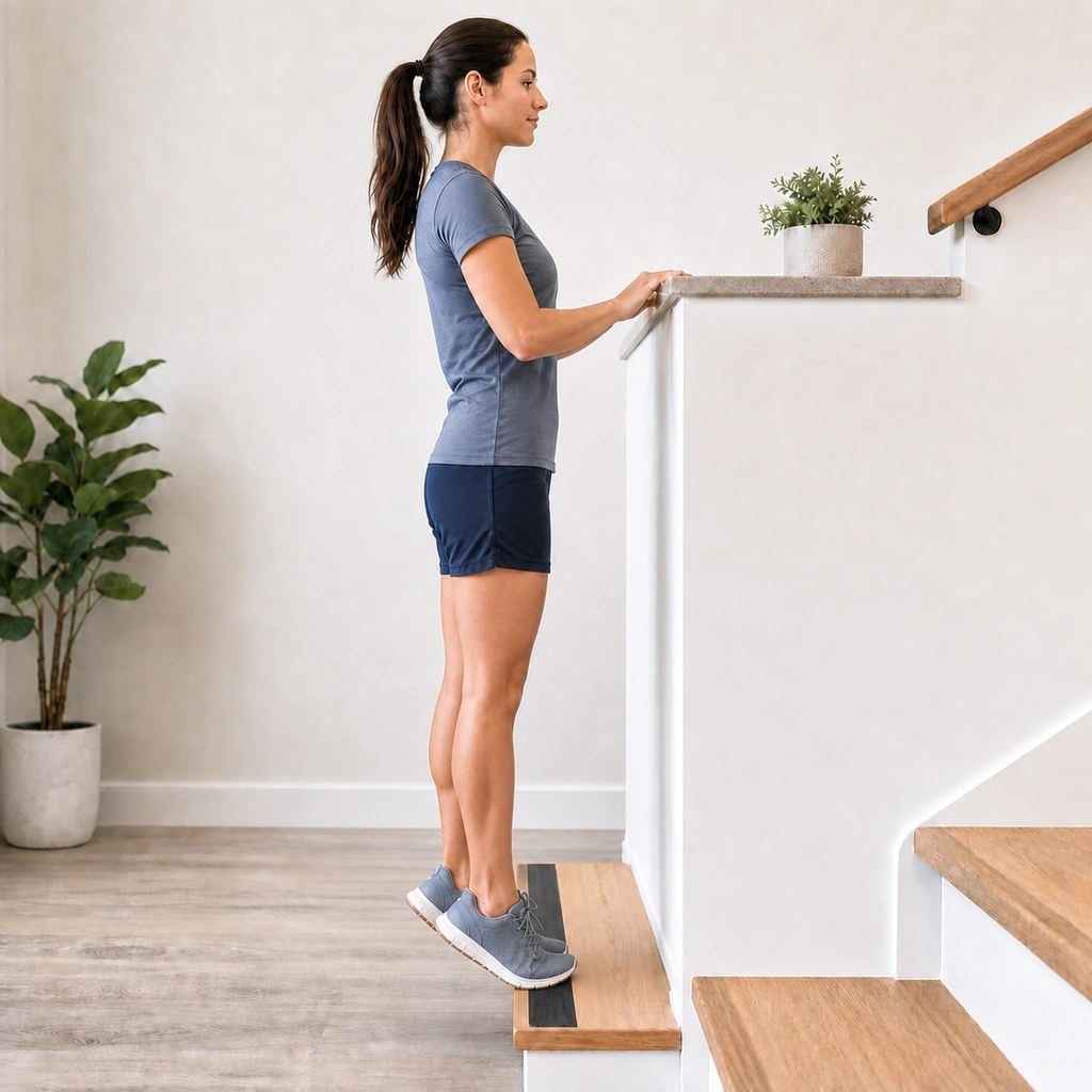 Eccentric Calf Lowers - Step 5 of 5: Return to start with both feet