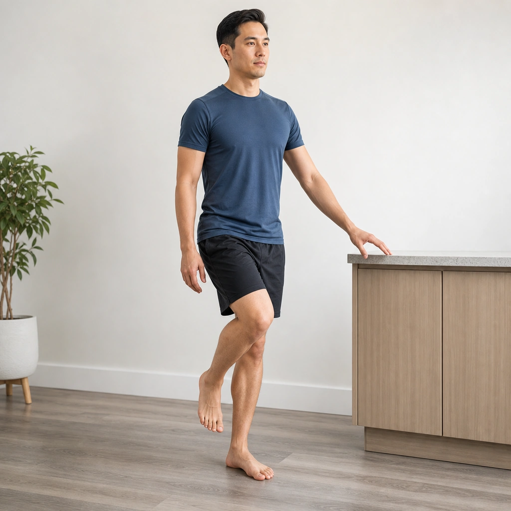 Eyes Closed Single-Leg Balance - Step 2 of 6: Find your balance and stabilize