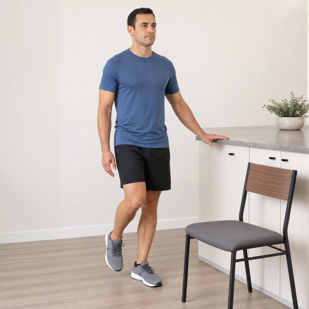 Eyes Closed Single-Leg Balance - Step 5 of 6: Open eyes immediately if losing balance